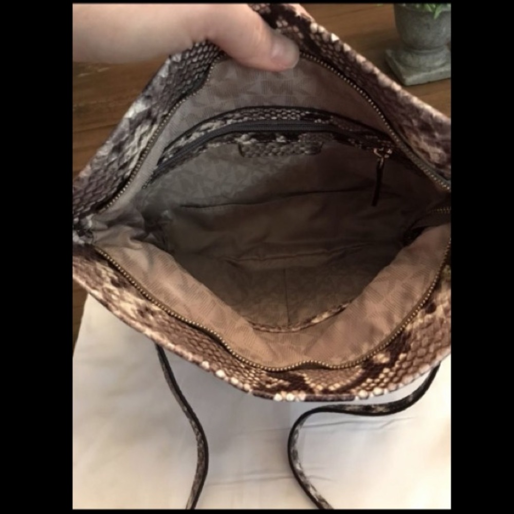 Michael Kors Daria Foldover Clutch-Python-NWT-Rare